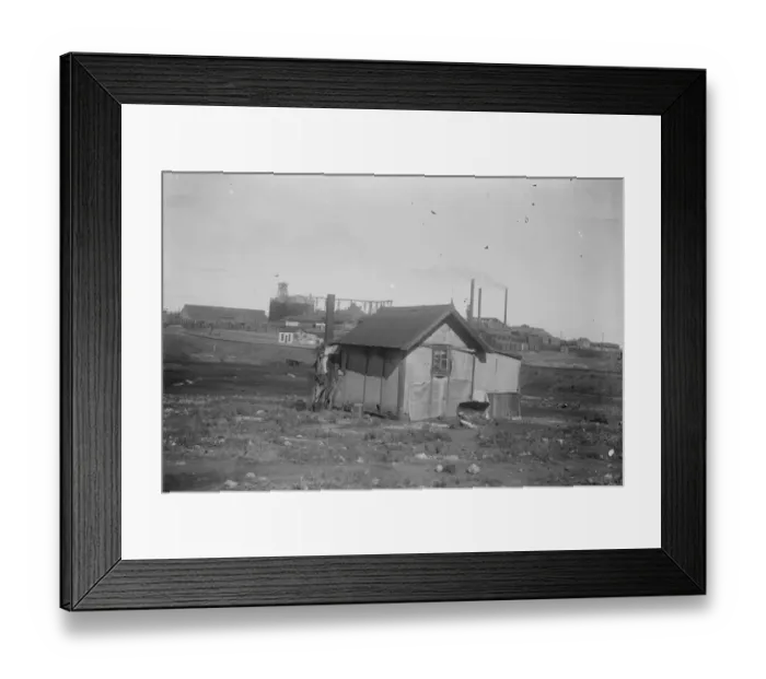 Framed Print : The Prince of Wales tour in Australia. A typical miners hut at the famous Kilgowrie gold mine