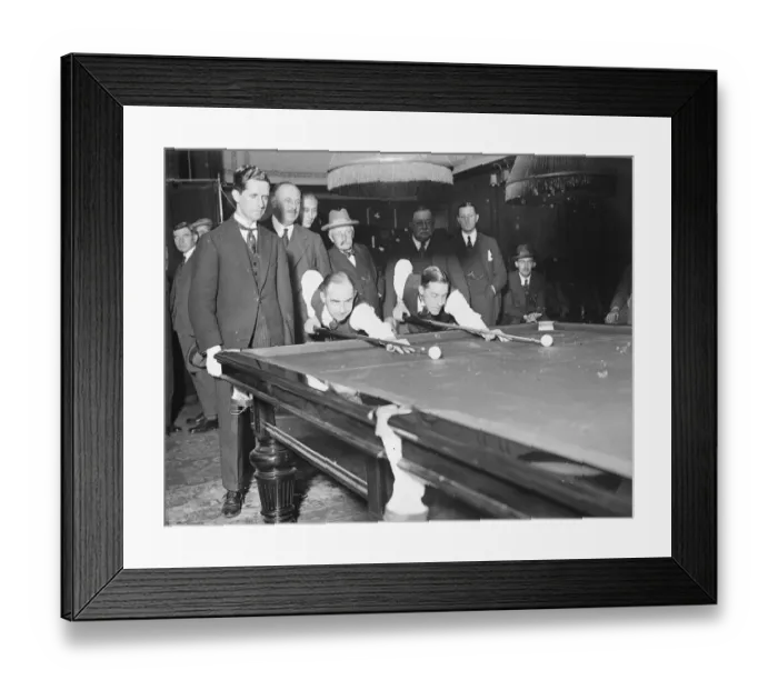 Framed Print : Smith versus Newman Billiard Match at Burroughes Hall, St James street left to right