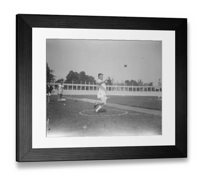 Framed Print : Olympic Games at Antwerp Patrick Ryan ( USA ) throwing the hammer. He threw Framed Print : Olympic Games at Antwerp Patrick Ryan ( USA ) throwing the hammer. He threw