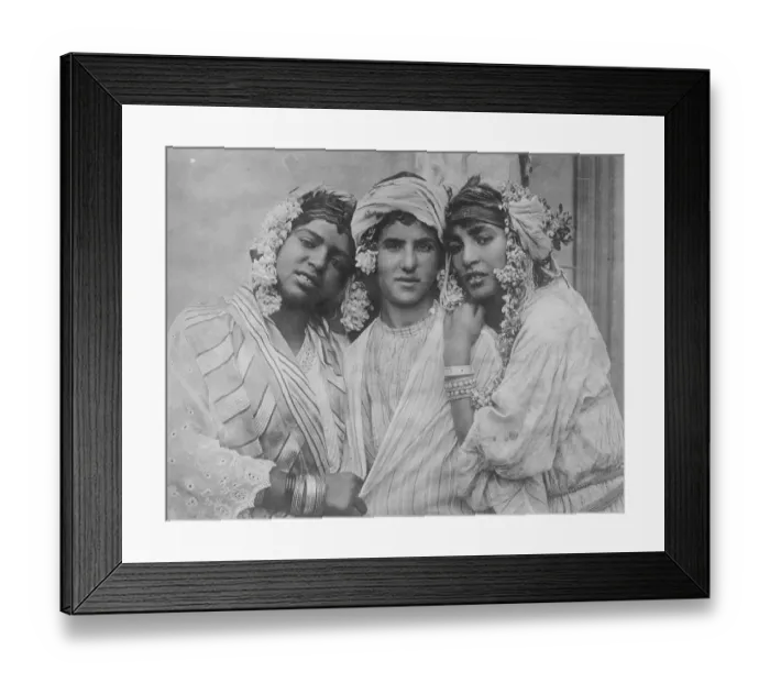 Framed Print : The Handsomest Arabs in Algeria Hamid the well known donkey boy, with his two pretty sisters Framed Print : The Handsomest Arabs in Algeria Hamid the well known donkey boy, with his two pretty sisters