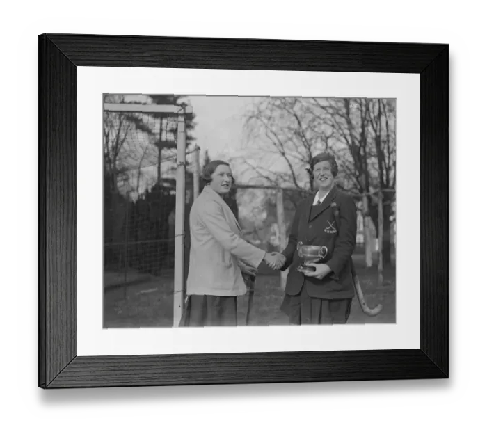 Framed Print : Inter - varsity womens hockey at Cambridge. Miss Eileen Arnold ( Cambridge )