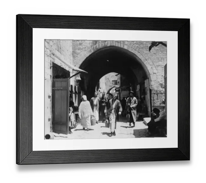 Framed Print : Views of Jerusalem. A street scene in the Mohammedan quarter of the City. 1 September Framed Print : Views of Jerusalem. A street scene in the Mohammedan quarter of the City. 1 September