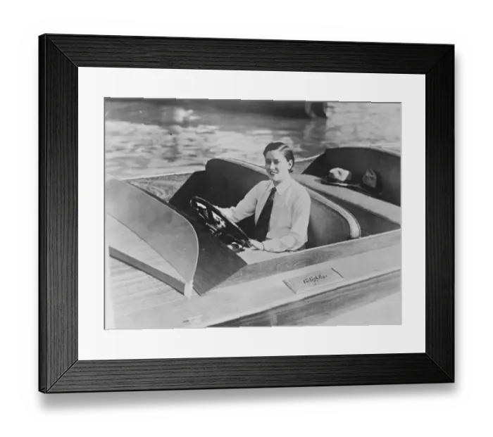 Framed Print : Gloria Swanson speed boating in flamingo harbour, Miami beach, Florida. 13 February Framed Print : Gloria Swanson speed boating in flamingo harbour, Miami beach, Florida. 13 February