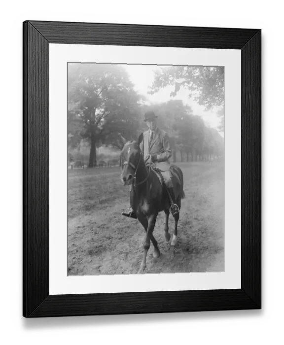 Framed Print : Society in the Park. Viscount Churchill riding in the Row. 23 May 1924