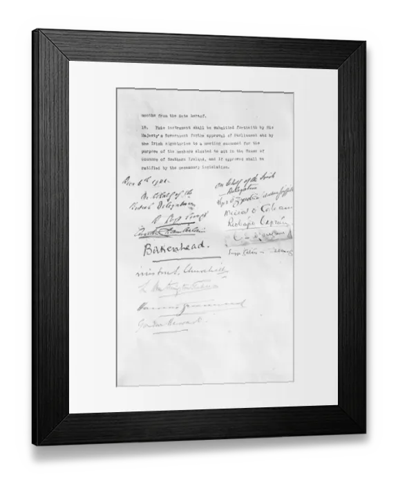 Framed Print : The signatures of the historic agreements between the government and Sinn Fein Framed Print : The signatures of the historic agreements between the government and Sinn Fein