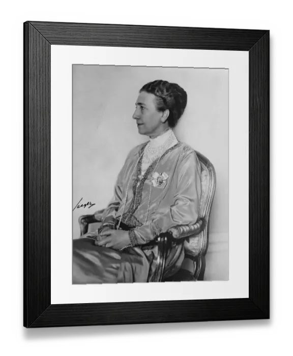 Framed Print : The Queen of Sweden. 31 January 1930