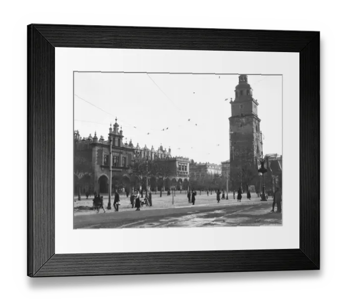 Framed Print : Cracow, Poland. The famous Cloth Hall at Cracow. These three films join and make