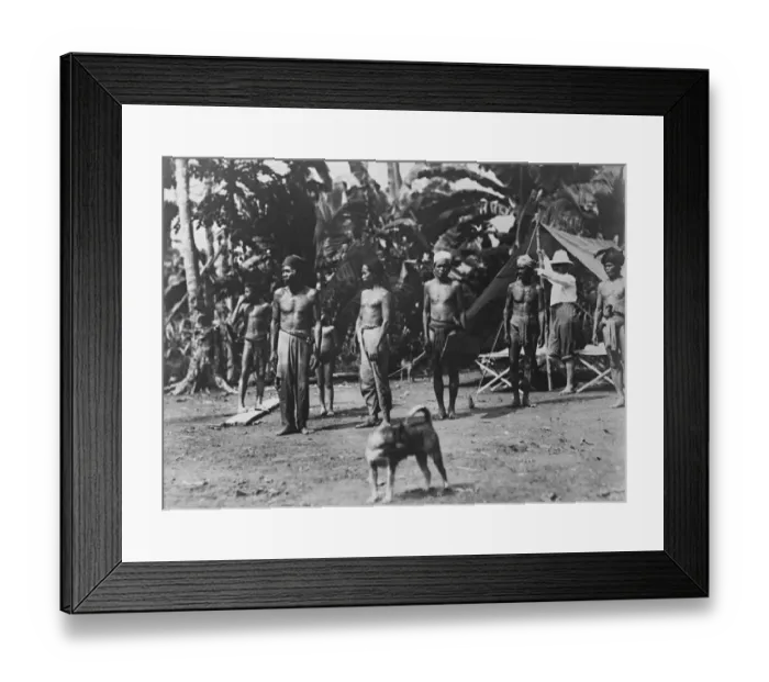 Framed Print : Frederick Burlingham Expedition into Central Borneo The real wild men of Borneo