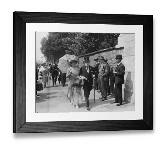 Framed Print : Eton versus Harrow match at Lords. Mr and Mrs Stanley Baldwin who made sure of