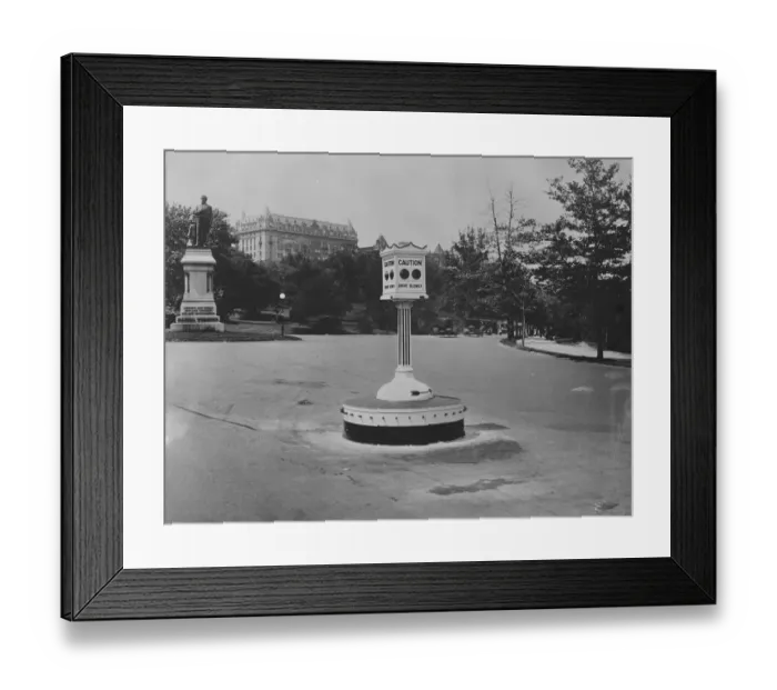 Framed Print : The talking lamp. The electric street singal or talking Lamp, which has been Framed Print : The talking lamp. The electric street singal or talking Lamp, which has been