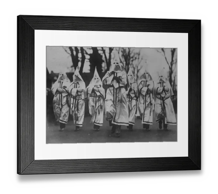 Framed Print : Ku Klux Klan parade at New Jersey on armistice day. Several thousand klansmen Framed Print : Ku Klux Klan parade at New Jersey on armistice day. Several thousand klansmen