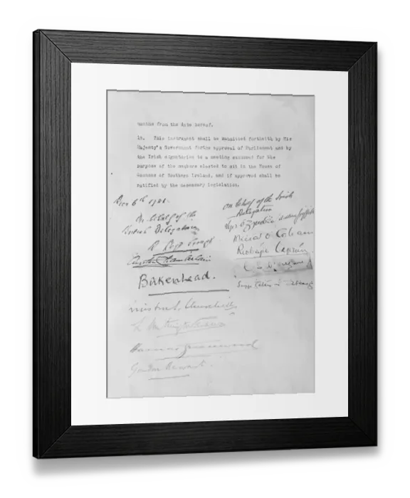 Framed Print : The signatures of the historic agreements between the government and Sinn Fein Framed Print : The signatures of the historic agreements between the government and Sinn Fein