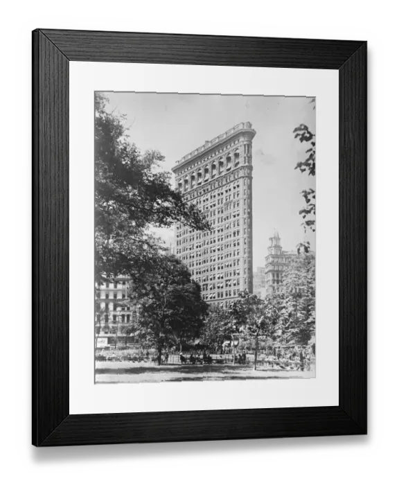 Framed Print : New York. The Flatiron building from Madison Square Park. 1924