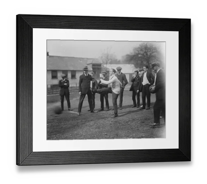 Framed Print : Blind man at St Dunstans playing football 20 March 1920 Framed Print : Blind man at St Dunstans playing football 20 March 1920