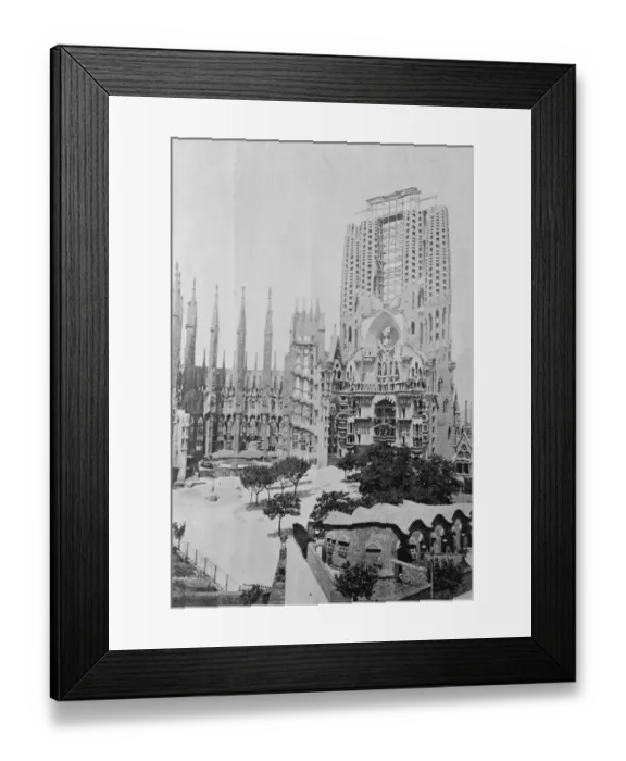 Framed Print : Barcelona. Temple of the Holy Family. 13 September 1923 Framed Print : Barcelona. Temple of the Holy Family. 13 September 1923