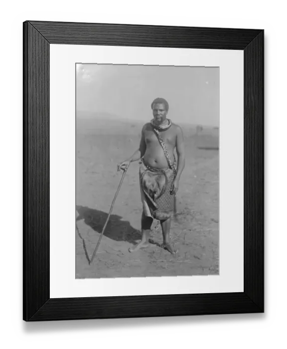 Framed Print : King Sobhusa coming to London. The Swazi Prime Minister Lomwazi. 3 January 1923