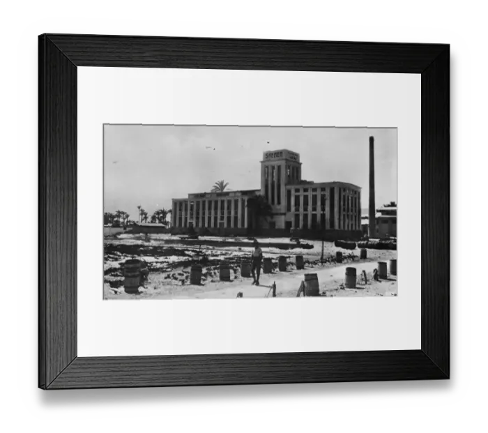 Framed Print : Shemen Oil Factory, Haifa, Palestine. September 1929 Framed Print : Shemen Oil Factory, Haifa, Palestine. September 1929