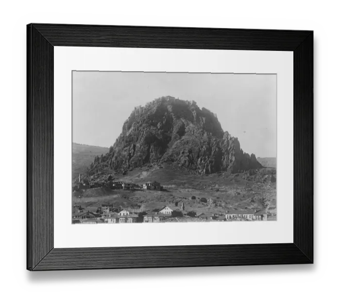 Framed Print : Greeces Frowning Fate Where The Greek Debacle Began. The famous Black Rock of Afiun Framed Print : Greeces Frowning Fate Where The Greek Debacle Began. The famous Black Rock of Afiun