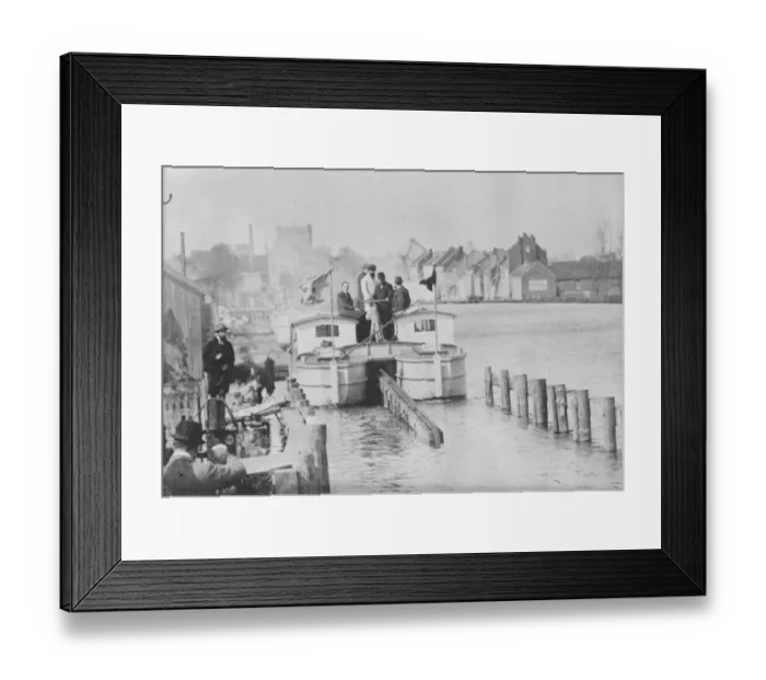 Framed Print : Train Boats for Congo Mons Robert B Goldschmidt, Fellow of the University of Brussels