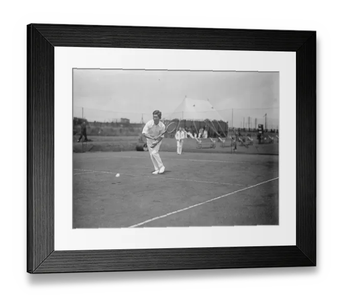 Framed Print : Japanese emperors son as tennis player at Yokohama specie bank sports ground Framed Print : Japanese emperors son as tennis player at Yokohama specie bank sports ground