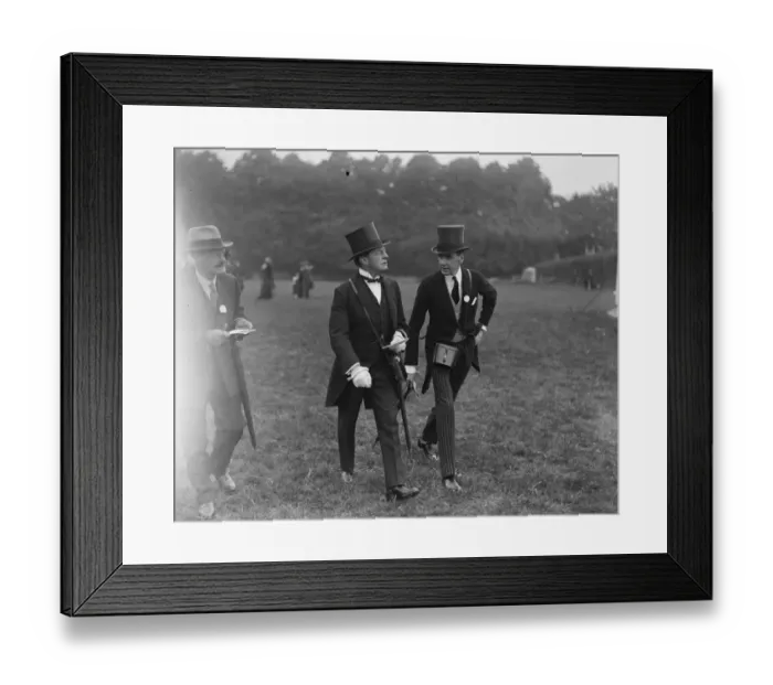 Framed Print : First Derby meeting at Epsom racecourse. Earl Beatty with his son. 5 June 1928 Framed Print : First Derby meeting at Epsom racecourse. Earl Beatty with his son. 5 June 1928