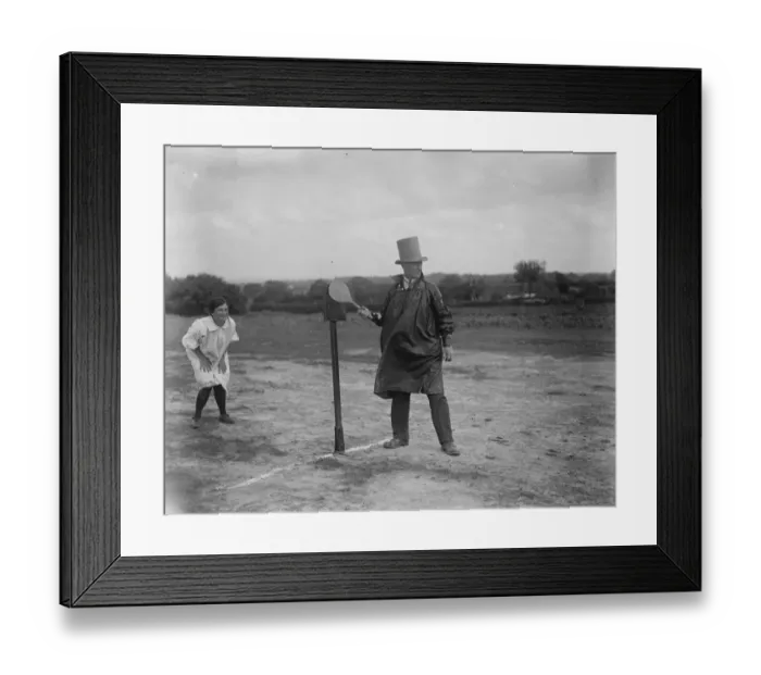 Framed Print : Stoolball at Chailey ( Sussex ). Sussex Downsmen versus Men of Sussex. Major Framed Print : Stoolball at Chailey ( Sussex ). Sussex Downsmen versus Men of Sussex. Major