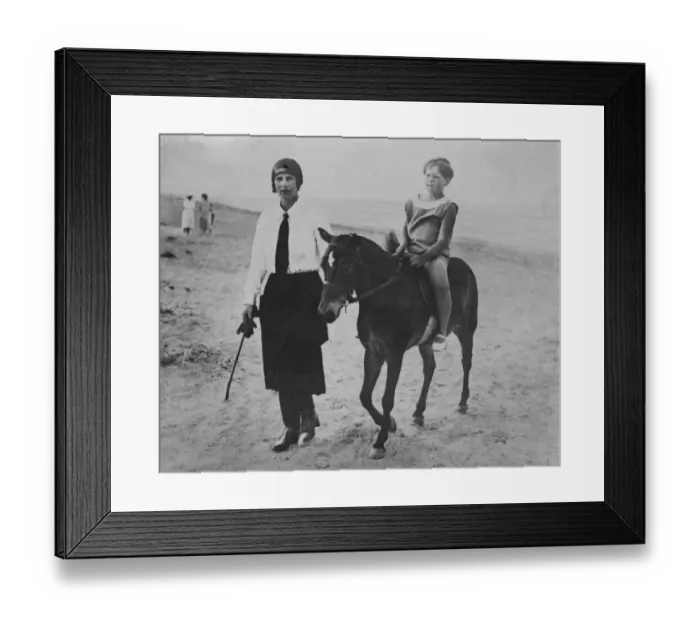 Framed Print : A boy King at the seaside. The young King Michael of Rumania takes a donkey ride at Mamaia Framed Print : A boy King at the seaside. The young King Michael of Rumania takes a donkey ride at Mamaia