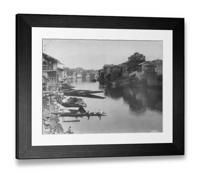 Framed Print : Kashmir, India. At Srinagar, a general view showing the Jhelum river. 4 December Framed Print : Kashmir, India. At Srinagar, a general view showing the Jhelum river. 4 December
