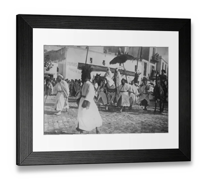 Framed Print : Sidi Muley Mehedi proclaimed Khalifa of Spanish, Morocco at Tetuan. The new Khalifa