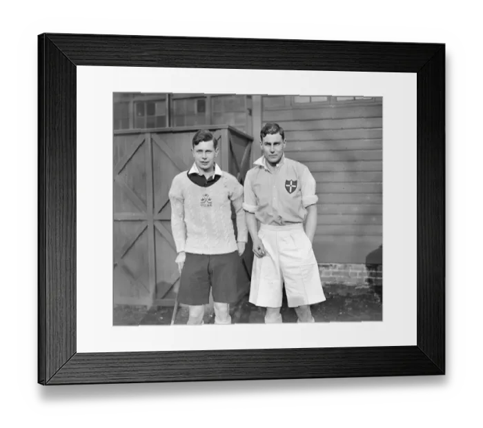 Framed Print : Varsity hockey at Beckenham, Left A J Carpenter ( Oxford ) and his brother F W Carpenter