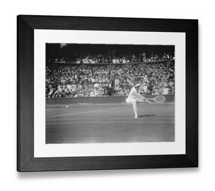 Framed Print : Tennis at Wimbeldon. Miss Colyer inplay 25 June 1926 Framed Print : Tennis at Wimbeldon. Miss Colyer inplay 25 June 1926