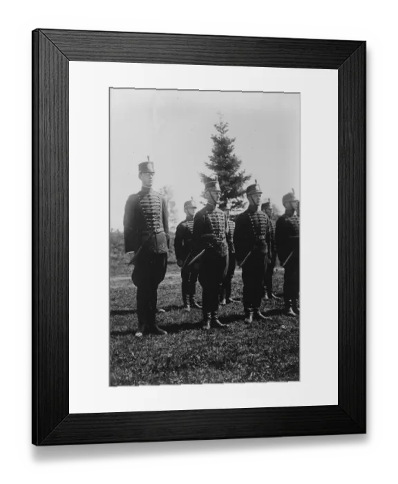 Framed Print : Prince Lennart of Sweden as a trooper. Prince Lennart ( left ) on parade with his regiment