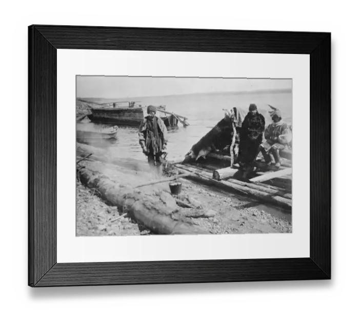 Framed Print : Fur traders raft on the Kamchatka River in Russia 1920 Framed Print : Fur traders raft on the Kamchatka River in Russia 1920