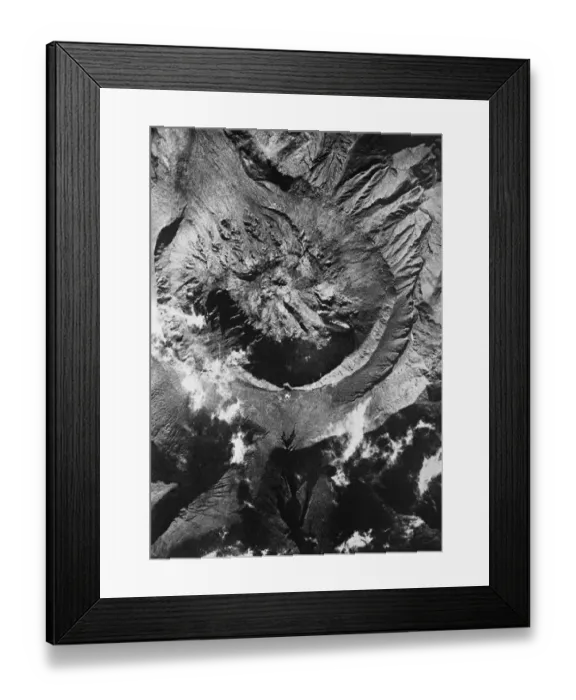 Framed Print : Martinique. Mont Pelee, an aerial picture taken at a height of 4000 feet above the summit