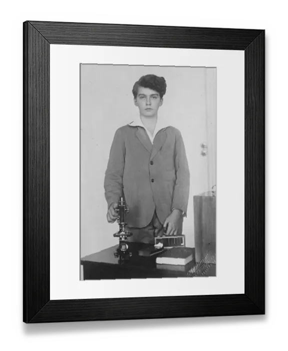 Framed Print : Tragic Empresss son as budding scientist. The ex Archduke Otto, rightful heir