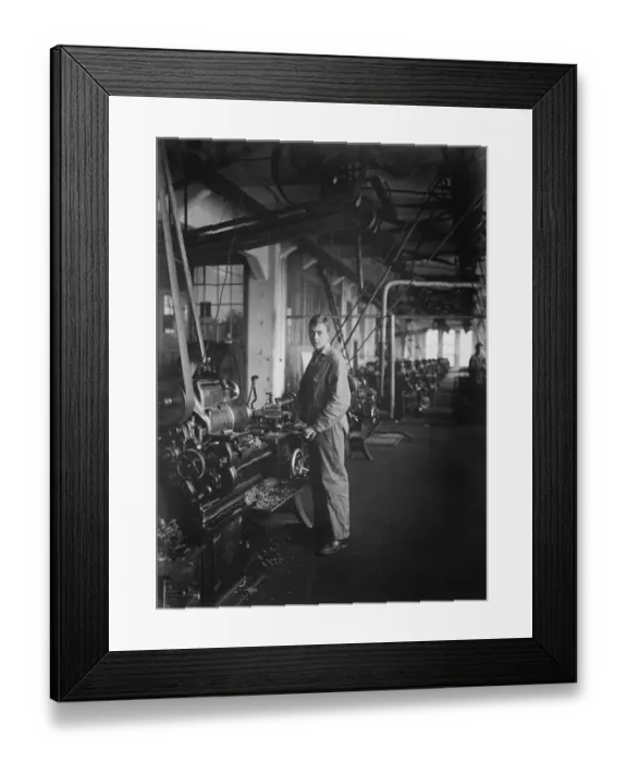 Framed Print : A Prince as a motor mechanic - a democratic education of younger members of Sweden