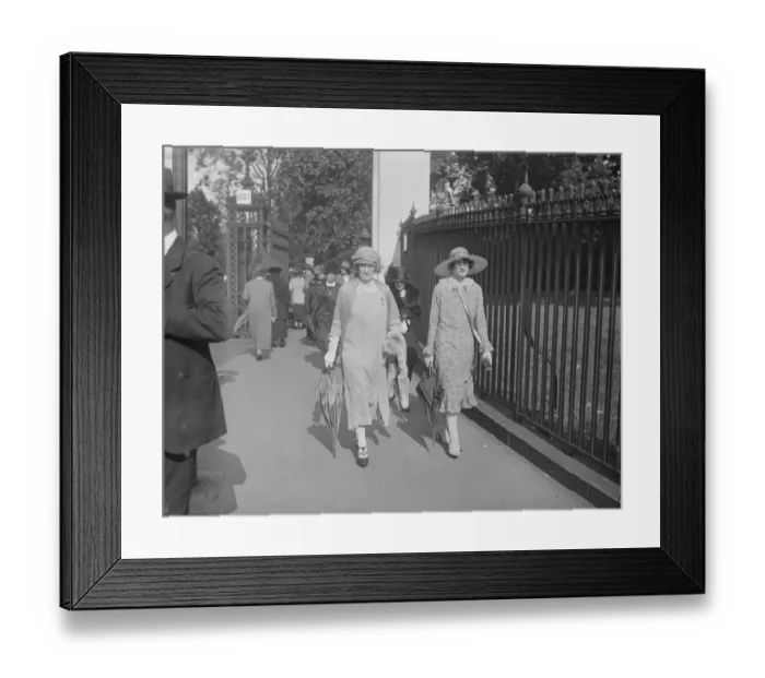 Framed Print : Garden party at Buckingham Palace. The Duchess of Buccleuch with one of her daughters, leaving Framed Print : Garden party at Buckingham Palace. The Duchess of Buccleuch with one of her daughters, leaving