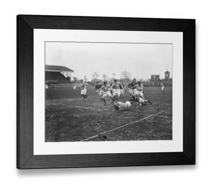 Framed Print : British army versus French Army at rugby at Twickenham A French forward brought Framed Print : British army versus French Army at rugby at Twickenham A French forward brought