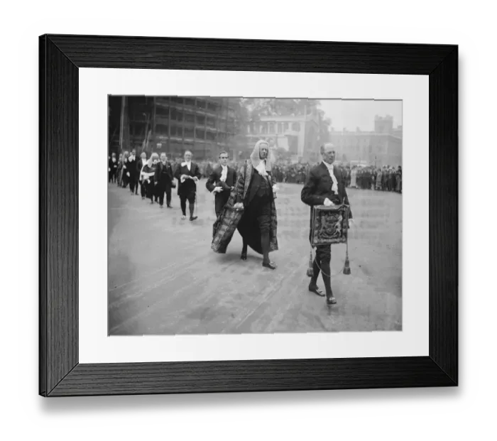 Framed Print : Annual procession of Judges. Viscount Cave, the Lord Chancellor, heading Framed Print : Annual procession of Judges. Viscount Cave, the Lord Chancellor, heading