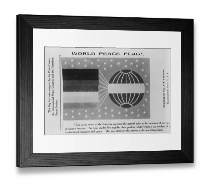 Framed Print : New World Peace Flag designed by the Reverend J W Van Kirk Youngstown, Ohio USA 1919 Framed Print : New World Peace Flag designed by the Reverend J W Van Kirk Youngstown, Ohio USA 1919