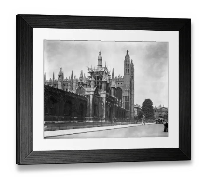 Framed Print : Scaffolding around Kings College, Cambridge University 1929 Framed Print : Scaffolding around Kings College, Cambridge University 1929