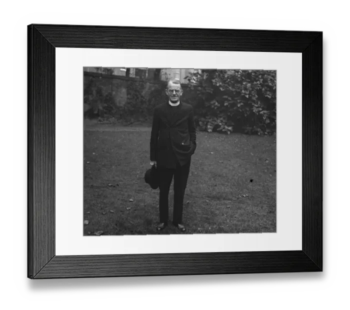 Framed Print : A portrait of Rev Chas Ed Curzon. Vicar of St Barnabas Kensington. 3 October 1928 Framed Print : A portrait of Rev Chas Ed Curzon. Vicar of St Barnabas Kensington. 3 October 1928
