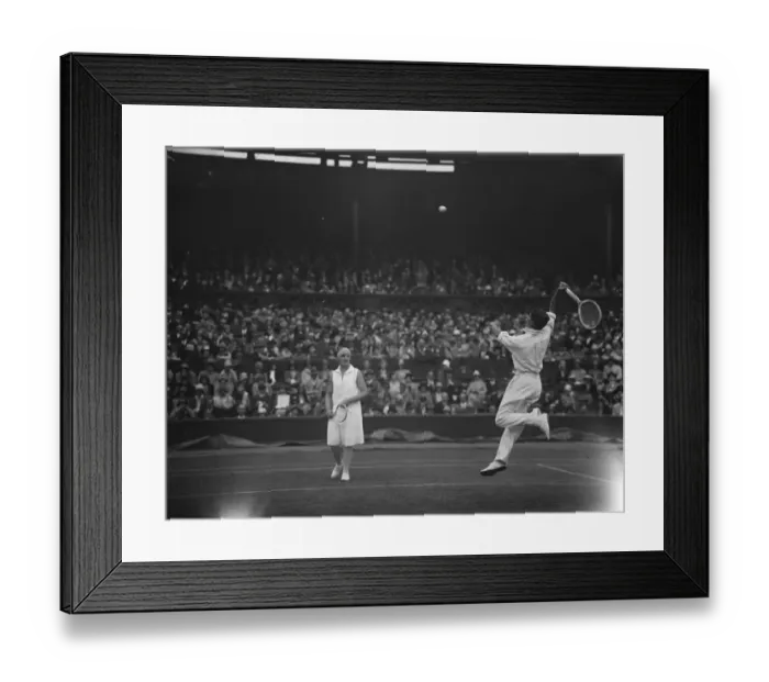 Framed Print : Lawn tennis at Wimbledon. H Austin and Betty Nuthall in play. 27 June 1929 Framed Print : Lawn tennis at Wimbledon. H Austin and Betty Nuthall in play. 27 June 1929