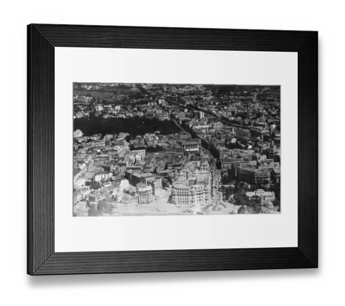 Framed Print : Romania, Bucharest. An aerial view showing the intersection of the Boulevard Bratianu Framed Print : Romania, Bucharest. An aerial view showing the intersection of the Boulevard Bratianu
