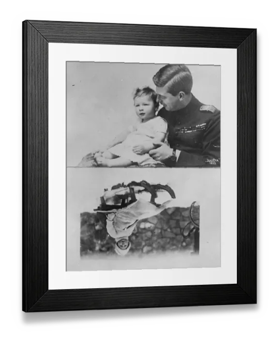 Framed Print : Prince Carol of Romania with his little son Prince Carol of Romania with his little Framed Print : Prince Carol of Romania with his little son Prince Carol of Romania with his little
