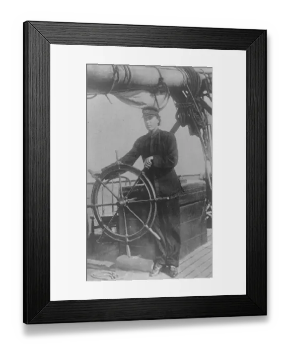 Framed Print : Mrs Wanda Helbig, worlds only first woman officer of a sailing vessel. 4 January