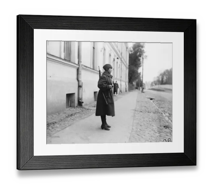 Framed Print : Vilna, Lithuania. Women soldiers on duty at Vilna. 24 October 1921 Framed Print : Vilna, Lithuania. Women soldiers on duty at Vilna. 24 October 1921