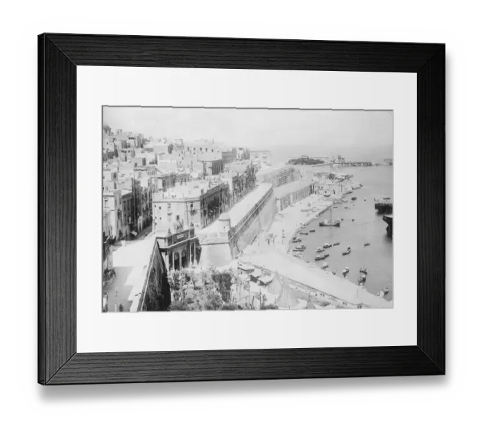 Framed Print : Maltas Grand harbour with Valetta in the background 15 April 1922 Framed Print : Maltas Grand harbour with Valetta in the background 15 April 1922