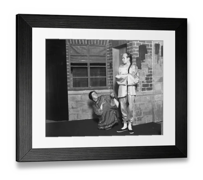 Framed Print : The Cat and the Cherub at the Stansted Theatre. Mrs M J Bartlett as Hwah Kwee