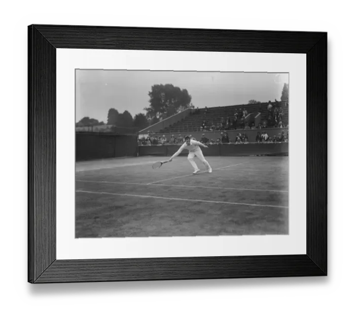 Framed Print : Lawn tennis championships at Wimbledon. Mr J Hennessey playing in the mens singles Framed Print : Lawn tennis championships at Wimbledon. Mr J Hennessey playing in the mens singles